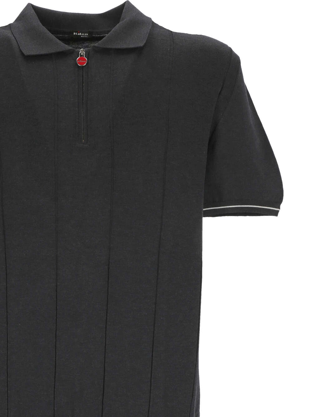 Kiton UK1445E23V11 Man Black T-shirts and Polos - Zuklat