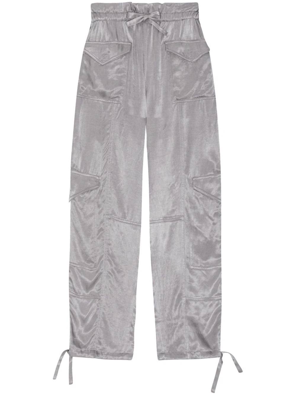GANNI F8609 Woman Frost Gray Trousers - Zuklat