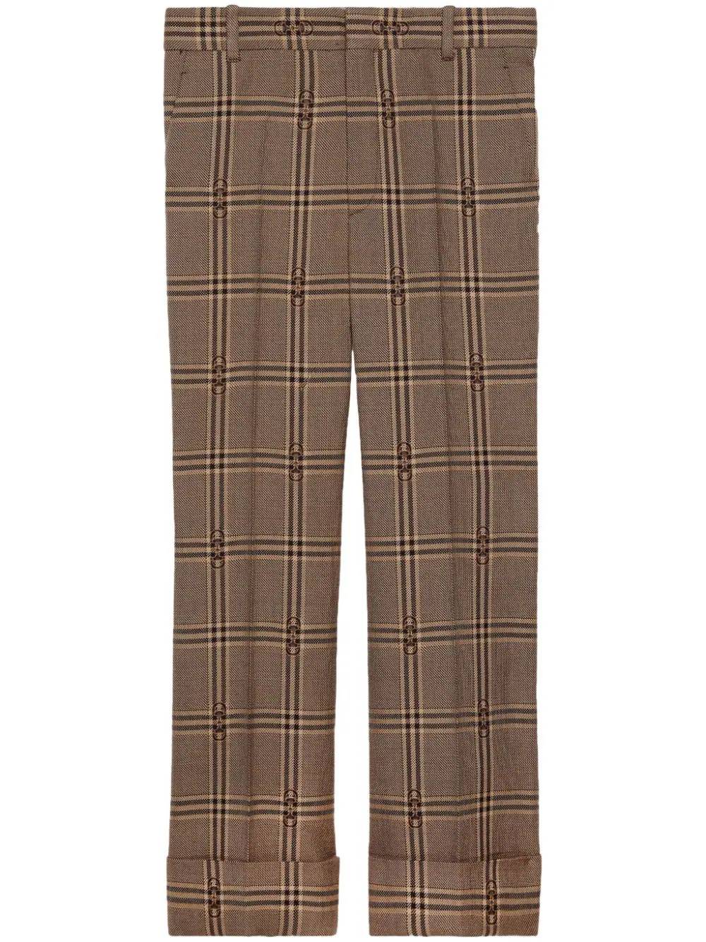 Gucci 756017 Woman Beige/brown Trousers - Zuklat