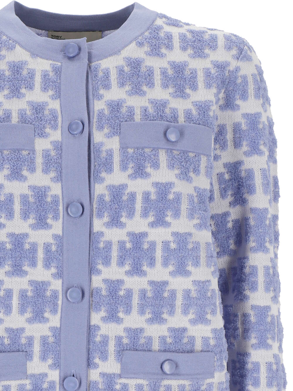 Tory Burch 157538 Woman Hydrangea Blue / White Sweaters - Zuklat